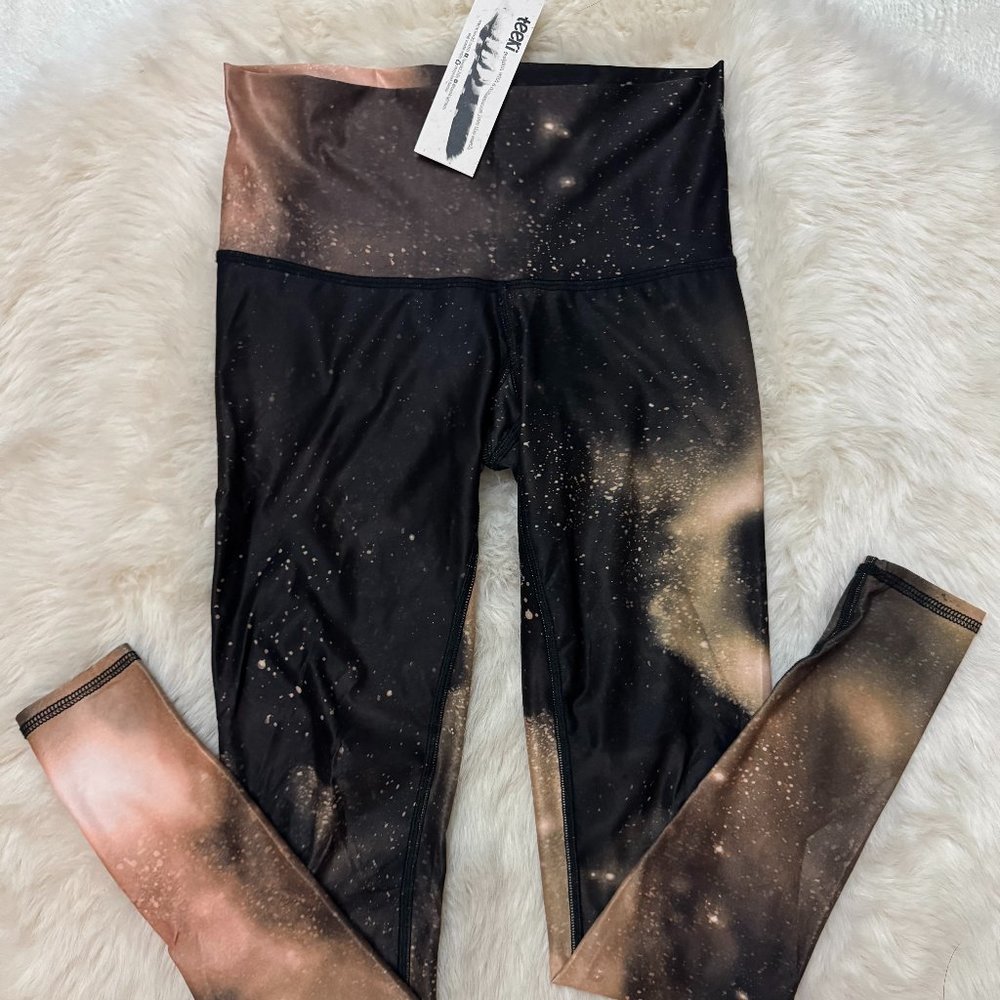 Teeki Electric Night Leggings XS (Noir/Black with Lightening Bolt Print)